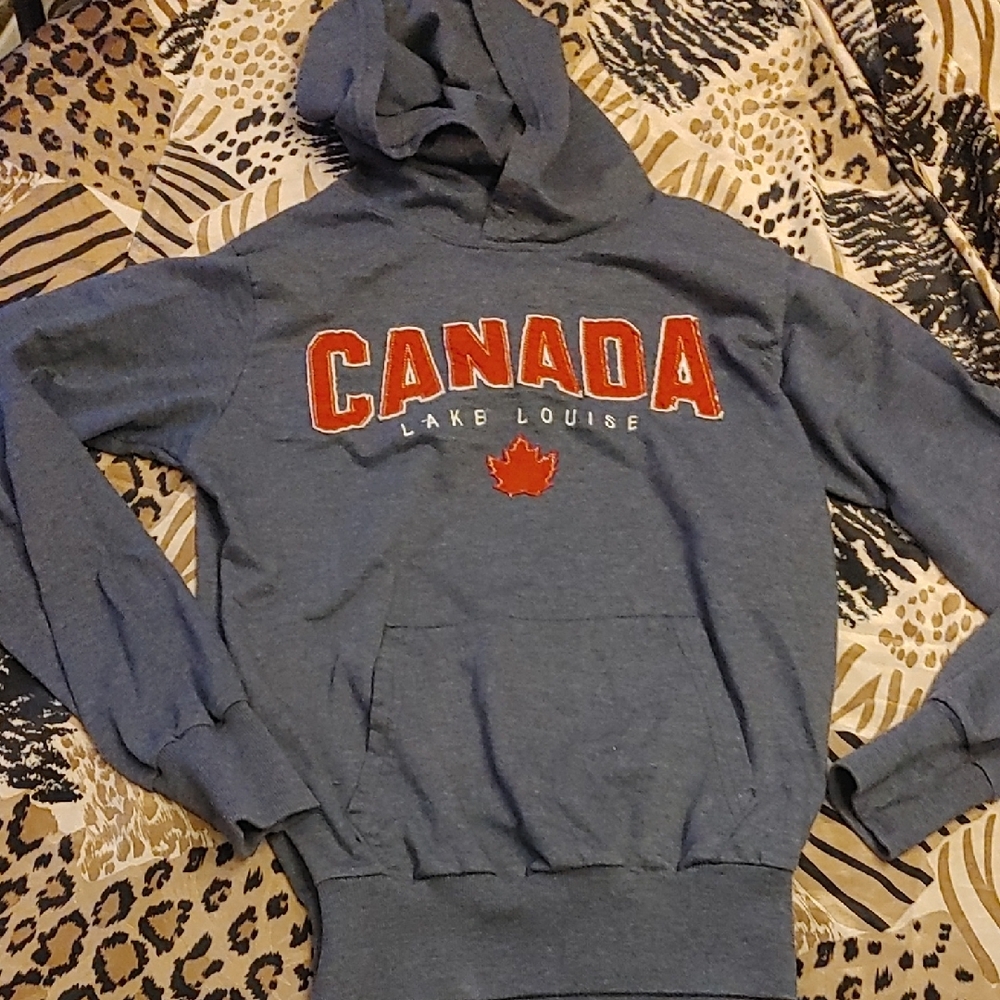 Canada Lake Louise Blue Hoodie Sz Sm